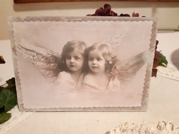 Holzpostkarten mit Engelmotiven