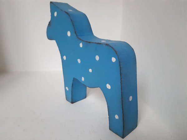 Dala Pferd Deko himmelblau + Polka Dots Shabby Style