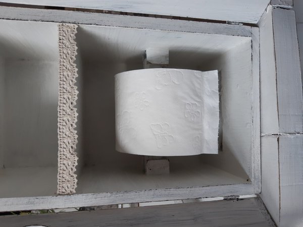 Toilettenpapierhalter Häuschen weiß Vintage Style